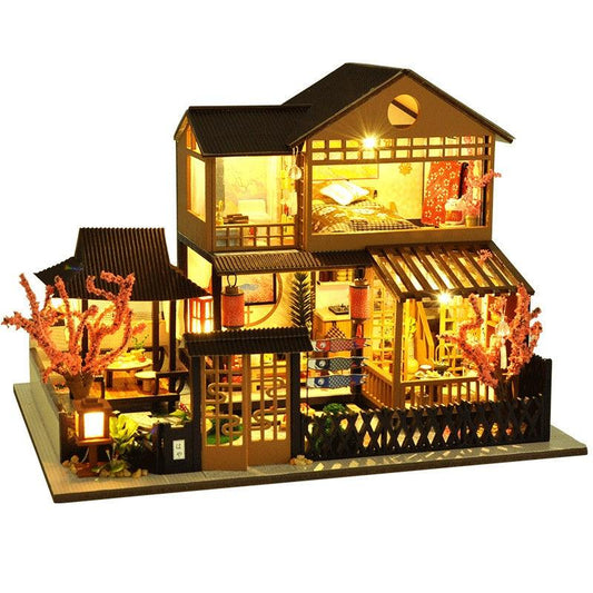 Sakura Courtyard - Japanese House- DIY Miniature Dollhouse Kit - Tonecheer
