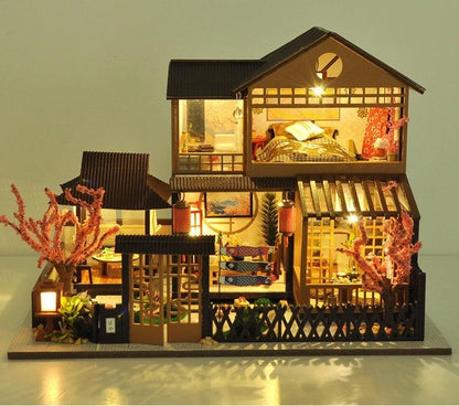 Sakura Courtyard - Japanese House- DIY Miniature Dollhouse Kit - Tonecheer