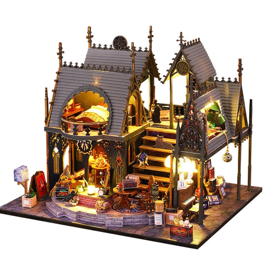 Luna Magic House DIY Miniature House Kit - A charming miniature magic house inspired by Harry Potter, perfect for crafting enthusiasts and dollhouse collectors alike.- main image