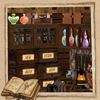 Magic Book Nook DIY Kit, Wizarding World theme bookshelf insert decor miniature crafts kit, A charming miniature 3d wooden puzzles inspired by Harry Potter, perfect for crafting enthusiasts and dollhouse collectors alike.