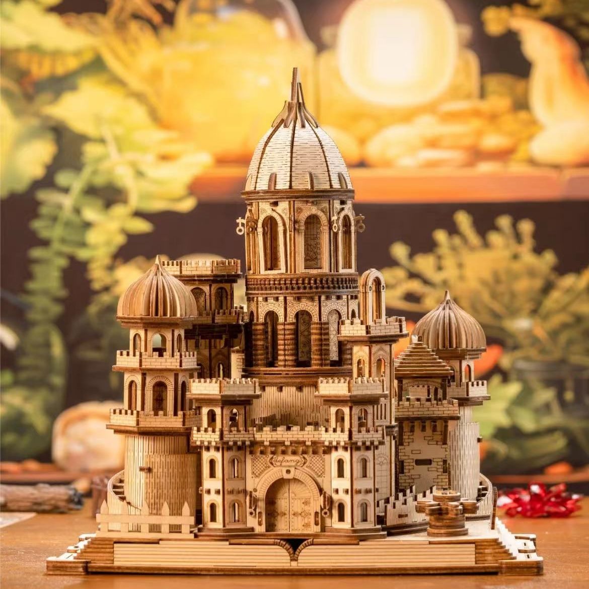 Magic Castle 3D Wooden Puzzle | Moving Gears | Mechanical Models | Miniature - front