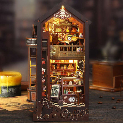 image displaying the front side view of Magic Coffee Shop Book Nook on table