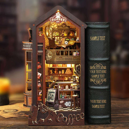 image displaying Magic Coffee Shop Book Nook as a bookshelf decoration