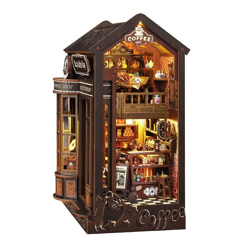 image displaying the front side view of Magic Coffee Shop Book Nook in white background
