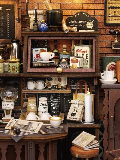 interior of Magic Coffee Shop DIY Miniature House Kit