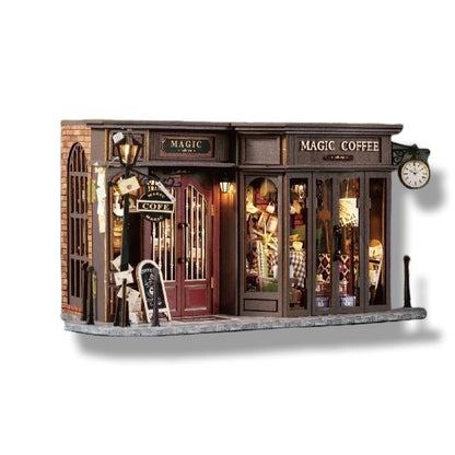 image showing the Magic Coffee Shop DIY Miniature House Kit in white background