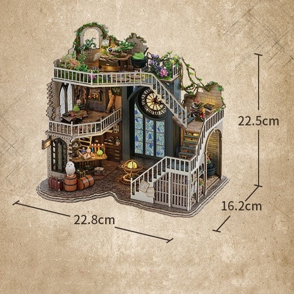 harry potter inspired Magic House DIY miniature house kit -  wooden diorama - DIY Dollhouse Craft