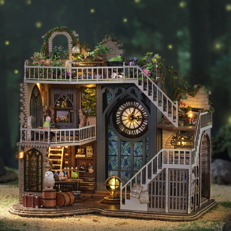 harry potter inspired Magic House DIY miniature house kit -  wooden diorama - DIY Dollhouse Craft