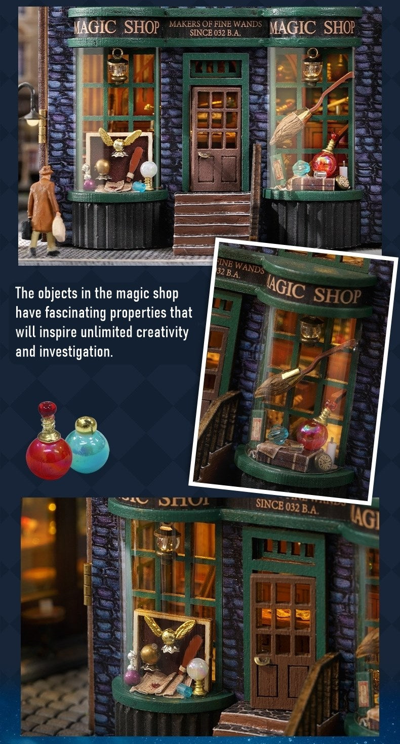 Magic Shop DIY Dollhouse Kit, Harry Potter Inspired Miniature House, Magic theme diorama, mini house series - DETAILS 1