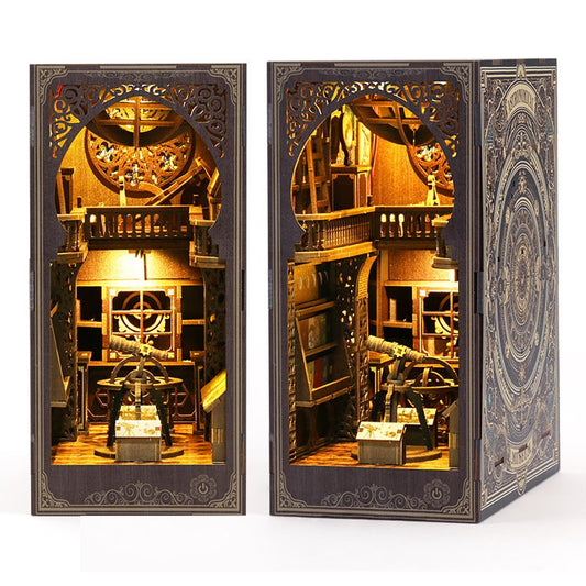 Astronomy Museum DIY Book Nook Kit - wooden bookend - 3d puzzles - bookshelf inert diorama - miniature house