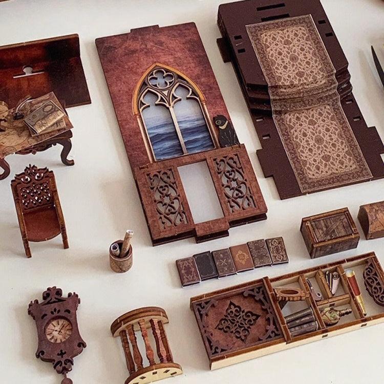 sailing memory DIY Book Nook Kit Bookshelf Insert Diorama Miniature Kit