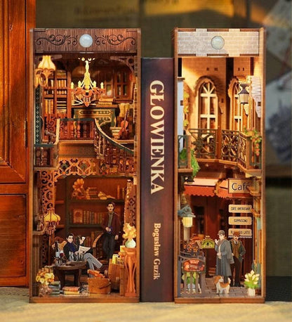 Sherlock Holmes Detective Agency DIY Book Nook Kit - Bookshelf Insert Diorama - 3D Wooden Bookend - Miniature Crafts