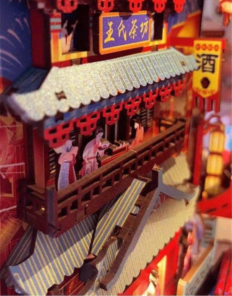 Song Dynasty Book Nook - DIY Kit - Bookshelf Insert Diorama - Miniature Crafts
