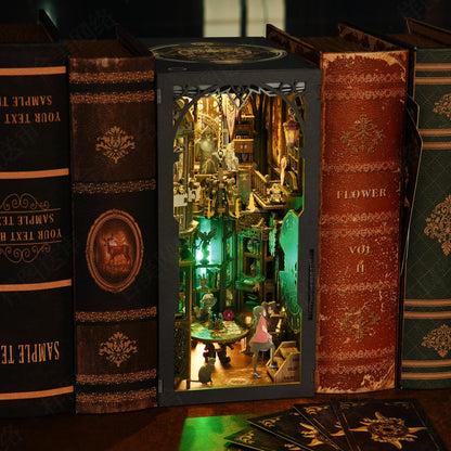 Tarot Divination Society | DIY Book Nook Kit | 3D Wooden Puzzle Bookend | Bookshelf Insert Diorama | Miniature Crafts