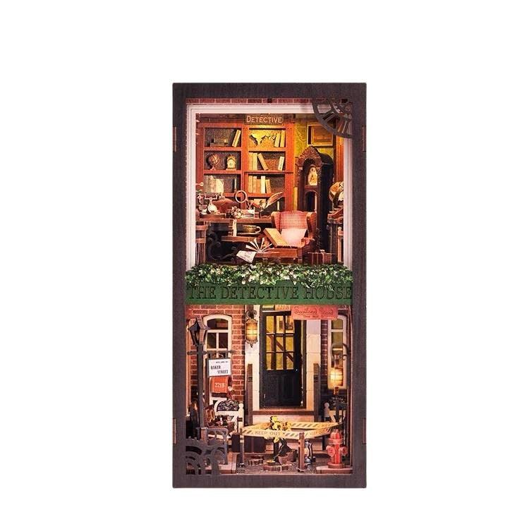 DIY Book Nook Kit - Detective Agency, 3D Wooden Puzzle Bookend for Book Nook  Shelf Insert Decor