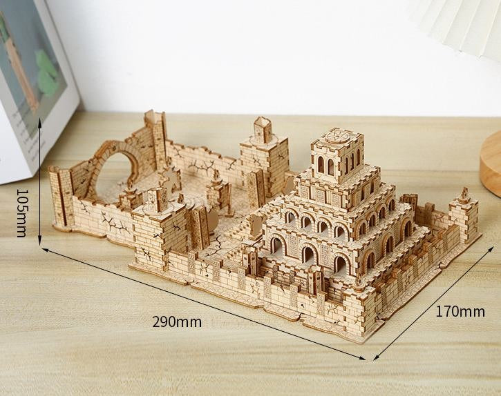 Battlefield Remains 3D Wooden Mechanical Puzzle - Architecture Model Building Kit - DIY Miniature Crafts