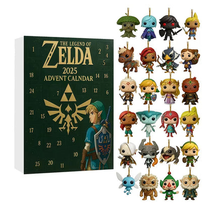 The Legend of Zelda 2025 Advent Calendar with character figurines on a white background