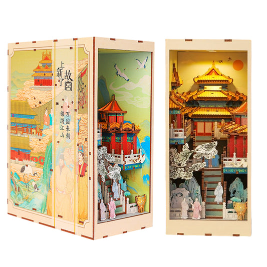 The Imperial Palace DIY Book Nook Kit, bookshelf insert decor, miniature house, 3d wooden puzzles bookend 