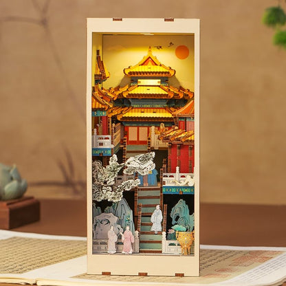 The Imperial Palace DIY Book Nook Kit, bookshelf insert decor, miniature house, 3d wooden puzzles bookend