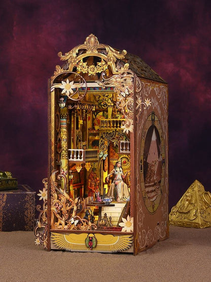 Tracing Egypt DIY Book Nook Kit - 3D Wooden Bookend - Bookshelf Insert Diorama - Miniature Crafts