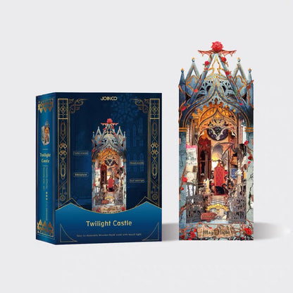 Dracula vampire inspired - Twilight Castle DIY Book Nook Kit - Bookshelf Inert Diorama -3D Wooden Bookends - Miniature Crafts