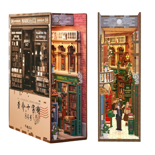 Vintage Bookstore Diy Book Nook Kit - 3d wooden bookends - Bookshelf insert Diorama - miniature crafts