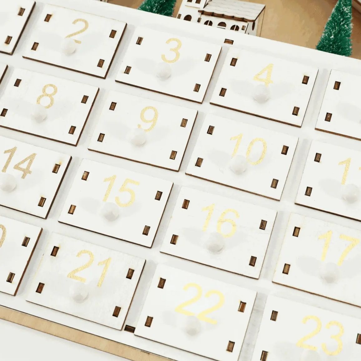 White Christmas House Pre-lit Advent Calendar with Drawers