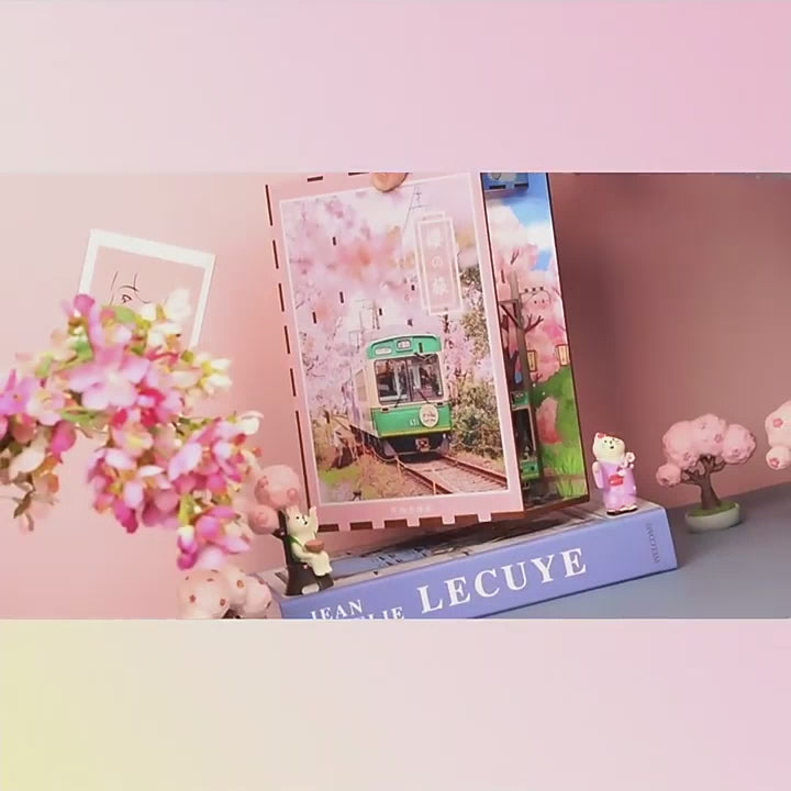 Japanese Sakura Densya DIY Book Nook Kit: Embrace the Beauty of