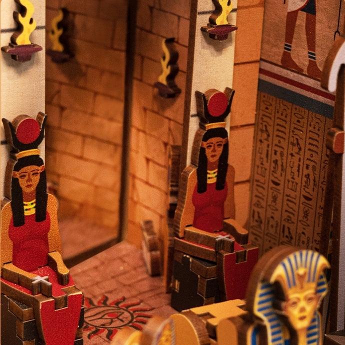Treasure Hunt DIY Book Nook Kit, Ancient Egypt themed bookshelf insert decor diorama, 3d wooden puzzles bookend, miniature house crafts, dollhouse
